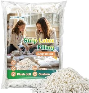 RAINFLOW 10.58oz Latex Foam Bean Bag Stuffing-Natural Latex Filling,Natural Shredded Fill Loose Stuffing, Good Resilience,Suitable for Latex Pillow, Cushions, Pet Bed, Dolls, Crafts,Bean Bag