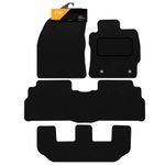 FSW - Tailored Mats - Fits TOYOTA Verso 2009-2012 7 seat version - Black Carpet - Anti Slip Mat - Non Slip Car Floor Mat, Fitted With Clips & Granulated Backing - 4 Pc Floor Mat Only