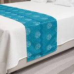 Ambesonne Blue Bed Runner, Aqua Theme Drops in Hexagons Wave Pattern Geometrical Design Abstract Art, Decorative Accent Bedding Scarf for Hotels Homes and Guestrooms, Queen, Blue Seafoam