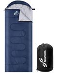 Sleeping Bags for Adults, Sportneer Sleeping Bag 3-4 Season Warm Weather Waterproof Lightweight Camping Sleeping Bag for Camping Backpacking Hiking Outdoor Travel, Blue