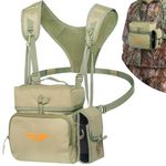 NEW VIEW Binocular Harness Chest Pack with Rangefinder Pouch, Bino Harness with Rain Cover for Bird Watching, Hunting, Hiking