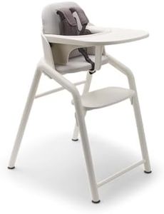 Bugaboo Giraffe Wooden Baby High Chair – Adjustable in 1 Second, Ergonomic & Easy Clean Highchair – Suitable from Birth with Newborn Set (Sold Separately) – FSC Beechwood & Bioplastic Design - White