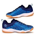 Nivia HY-Energy Badminton Shoes for Men | Ultimate Footwear for Badminton, Padel, and Pickleball | High-Performance, Non-Marking Court Shoes | Elevate Your Court Play | (Blue) | Size UK09