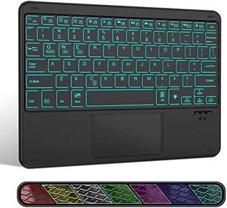 XIWMIX Ultra-Slim Wireless Bluetooth Keyboard with Touchpad - 7 Colors Backlit Universal Rechargeable Keyboard for iPad Pro/iPad Air/iPad 9.7/iPad 10.2/iPad Mini and Other iOS Android Windows Devices