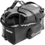 Earth Pak Waterproof Duffel - Large 70L Dry Bag 1680D TPU - Heavy Duty Camping Gear - 8x8 Popout Pocket - Boat and Marine Bags for Kayaking (Black)