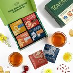 Tea Facto Herbal Tea Sampler Set Clean Circuit Collection with Chrysanthemum, Mullein, Dandelion Root & Glow Snow Pear - Fancy Tea Sampler Gift Set Box - Natural Fiber, Zero Added Sugar - 38 Count