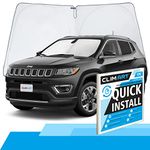 CLIM ART Windshield Sun Shade for Jeep Compass 2017-2024 - Custom-Fit Foldable Car Sun Shade - Car Sunshade - Vehicle Sun Protector - Front Auto Windshield Cover, Car Windshield- WS6004