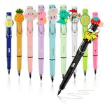 CXRYLZ 10PCS Infinity Pencil, Inkless Everlasting Pencils with Rubbers, Kawaii Reusable Forever Pencil with 10Pcs Replaceable Nibs, Unlimited Writing Magic Pencils for Student Artist Writing Drawing