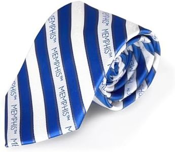 Fan Frenzy Gifts Men's Striped Tie Officially Licensed University Tie | NCAA Sports Ties for Men | Made of Microfiber, Mem, 62 Inches