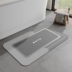 MontVoo Bathroom Mat Bath Mats for Bathroom Non Slip Absorbent Bathroom Rug Rectangle Bath Mat Quick Dry Washroom Mat Washable Shower Bathtub Sink Grey 43X70CM