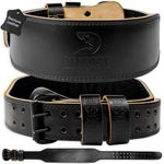 DMoose Weight Lifting Belt - Premium 4” 6” Genuine Leather With 7MM Cushioned Lumbar Support for Men & Women - 13 Adjustable Holes, Ideal Workout Gym Accessories to Enhance Training & Maximize Lifts