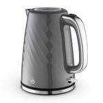 Swan SK14611GRY Windsor Rapid Boil Kettle with Removable Limescale Filter, Boil Dry Protection and Hidden Cord Storage, 1.7L, 3KW, Grey