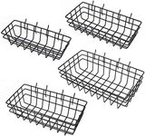 4-Piece Pegboard Baskets Set, Parts Storage Bins Peg Board Tools Organizer 4 Size Display Hangers Tray Holder Black