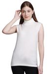 GODFREY Sleeveless Winter Wear Women Sweaters - XXL White