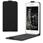 kwmobile Vertical Flip Case Compatible with Apple iPhone SE (2022) / iPhone SE (2020) / iPhone 8 / iPhone 7 - Case PU Leather Protective Flip Cover with Magnet - Black