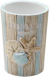 Zenna Home Seaside Serenity Tumbler, 1 Count (Pack of 1), Brown, Blue, White