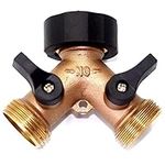 2wayz 2 Way Brass Hose Splitter. Super Heavy Duty Connector Will Keep You Dry as a Bone & Get the Job Done! Rubber Shut Off Valves Included Fits ¾â€ Hoses. Metal Tap Diverter Y Valve Never Leaks!