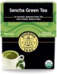 Buddha Teas - Organic Sencha Green Tea - For Health & Wellbeing - Japanese Green Tea - With Antioxidants & Minerals - Clean Ingredients - Caffeinated - OU Kosher & Non-GMO - 18 Tea Bags (Pack of 1)