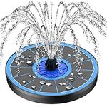 SZMP Solar Fountain 2024 Upgrade, 3.5W Solar Powered Bird Bath Fountains with Flower, Outdoor Water Feature Solar Fountain Pump with 7-in-1 Nozzles, 4 Fixed Pipes for Humingbirds, Garden, Pool, Pond