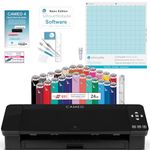 Silhouette Cameo 4 Vinyl Bundle- 48 Sheets of Vinyl, CrafterCuts 7 Piece Vinyl Tool Kit and Cameo 4 Start Up Guide with Bonus Designs