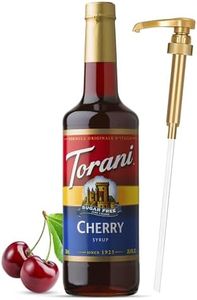 Torani Sugar Free Cherry Syrup for Coffee 25.4 Ounces Coffee Syrups and Flavors with Jimoco Pump Syrup Dispenser