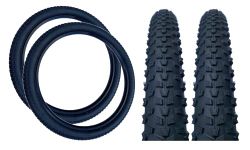 PAIR Baldy's 26 x 2.25 BLACK Mountain Bike Off Road Knobby Tread TYRES