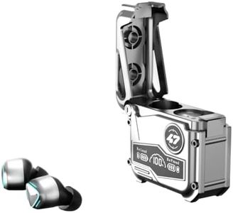 TEESSO Wireless Earphone for Games, Mecha Style, PUBG Gaming Bluetooth Earbuds, Bluetooth 5.3 True Wireless Headset with Charging Case for Fortinite COD Titkok Live Streaming