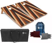 Tailgating Pros Cornhole Boards - 4'x2' Wooden Cornhole Game w/Carrying Case and Set of 8 Corn Hole Bean Bags w/ Tote