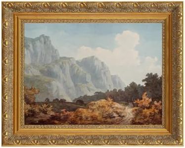 FOLKOR DIY Solid Wood Frame for 18x24 Canvas Painting, 2.4" Wide Gold Ornate Frame, Vertical or Horizontal Display for Home Office Wall Decor (Empty Frame Only, No Plexiglass & Backing Board)