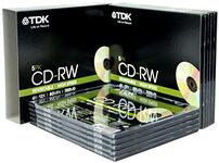 TDK T18791 4X-12X Speed 700MB 80min CD-RW - Slim Jewel Case 10 Pack