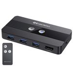 Cable Matters USB 3.0 KVM Switch HDMI 4K@60Hz for 2 Computers, HDMI KVM Switch 2 Port, KVM Switches/KVM HDMI Switch with 4K HDMI Video & 3X 5Gbps USB Ports