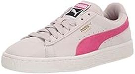 PUMA Women's Suede Classic Sneaker Silver Gray-Fuchsia Purple 9 M US