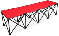 1.8m Portable Folding 4 Seat Bench, Red