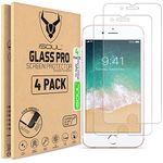 iSOUL Screen Protector for iPhone 8 and iPhone 7, iPhone 6s, iPhone 6, 4.7-Inch, Case Friendly, Tempered Glass Film, 4-Pack