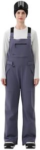 HIGH EXPERIENCE Women Ski Bib Snowboard Pants Snow Overalls Waterproof Windproof Insulate Warm Winter (Purple, Large)