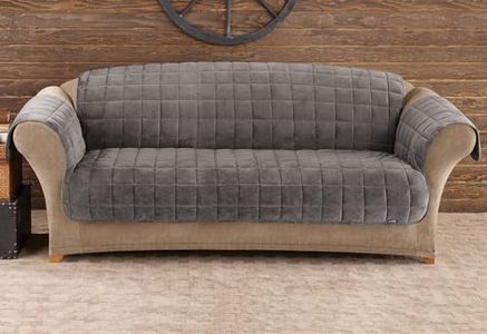 SureFit Deluxe Pet Sofa Furniture Cover in Dark Gray