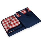 Picnic Time 'Vista' Outdoor Picnic Blanket, Navy with Red Check