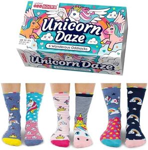 United Oddsocks Unicorn Daze Boîte de 6 chaussettes pour fille, multicolore, tailles : 30,5 - 38,5
