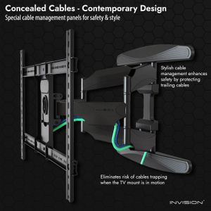 Invision Ultra Strong TV Wall Bracket – Double Arm Tilt & Swivel, 37-75"