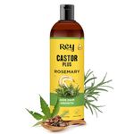 Rey Naturals Castor Oil Plus Rosemary Oil I Pure Rosemary Oil For Hair Growth | Pure Rosemary Hair Oil For Hair Fall Control, Skin, Eyebrows, Eyelashes I Hair Oil Rosemary For All Hair Types - 200Ml