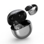 TELNP Open Ear Clip Headphones Wireless Clip on Earbuds Bluetooth 5.3 Open Ear Bone Conduction Headphones 48Hrs Playtime Noise Concelling Earphones IPX7 Waterproof Fitness Earbuds for Running(Silver)