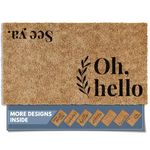 Barnyard Designs ‘Oh Hello, See Ya’ Doormat, Indoor/Outdoor Non-Slip Rug, Front Door Welcome Mat for Outside Porch Entrance, Home Entryway Farmhouse Decor, 76 x 43cm