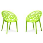 Oaknest Unboxing Furniture Crystal Oversized Designer Indoor/Outdoor Plastic Chair for Home (Color: Lime Green | Count: 2 Pc)