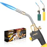 DOMINOX Propane Torch Head, High Intensity Torch Head Trigger Start Gas Torch, Soldering Torch for Propane MAP MAPP Tank, Soldering, Ignition, Barbecue, Lighting (Not Included Gas Tank)