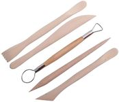 Levin 5 Pcs Pottery Tool Kit - Ceramic Pottery & Clay Ribbon Wood Modeling Tools Kit Polymer Clay Sculpting Tools Set