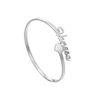 Artisans Crafted RoiDes Arts Custom Name Cuff Bangle Bracelet Women Personalized Open Bangle For Female Cute Ladies (Silver Plated)