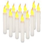 Yeahmart 6PCS LED Taper Candle Lights, Flameless Battery Operated Window Candles for Christmas Wedding Churches Birthday Party Decorations, Warm White, Dia 0.79 x 6.5 Inch