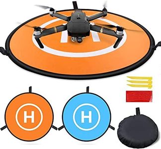 Drone Landing Pad 75cm/30inch by MMOBIEL – Universal Waterproof Pad Double-Sided – RC Drones Quadcopter Landing Mat – Universal Compatibility with DJI, Hubsan, etc. – incl. Reflection Tape and Pins