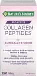 Nature's Bounty Bioactive Collagen 2500mg Peptides, Helps Reduce Wrinkles, Clinically Studied, 150 Count