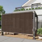 HENG FENG Outdoor Roller Shade for Patio 8'(W) x6'(H) Shades Roll up Outdoor Blinds Cordless Privacy Screen for Porch Pergola Balcony,Mocha